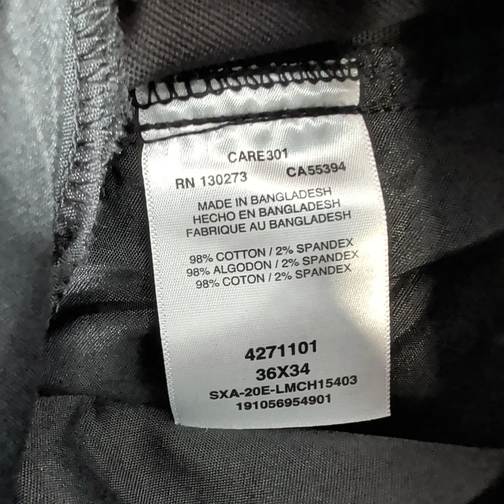 Lee Pants Mens 36x34 Black Extreme Comfort Performance Straight Fit Stretch